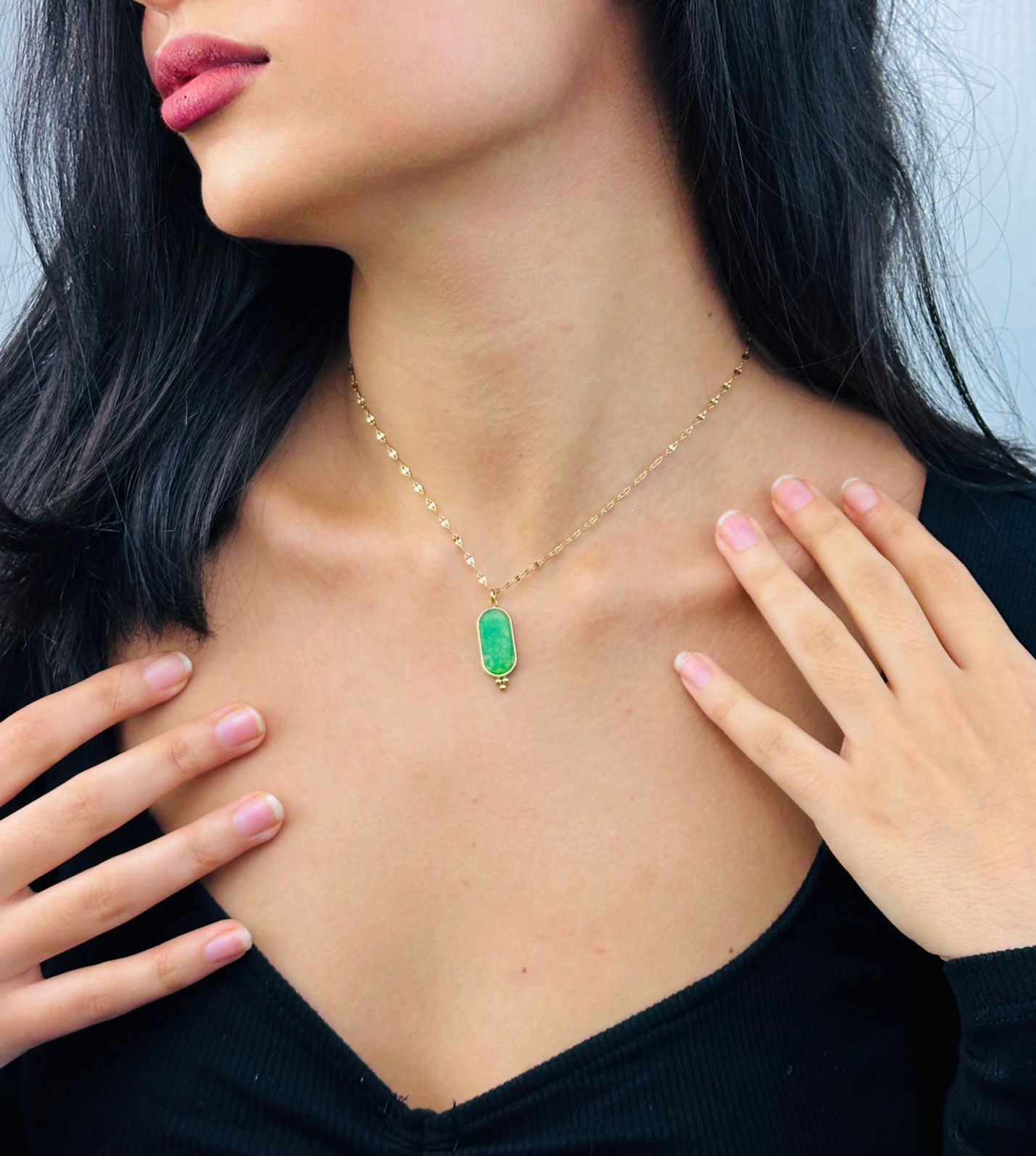 Collier AGATE VERTE
