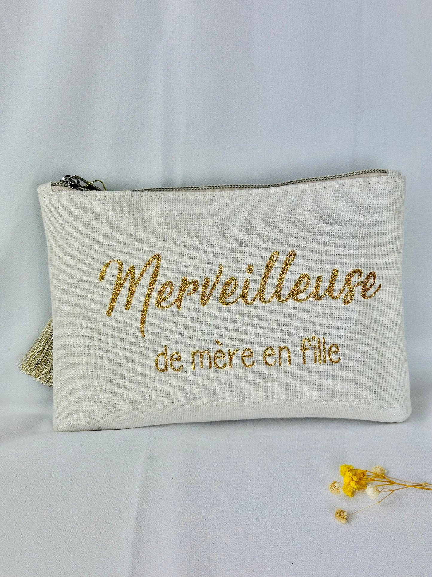 Wonderful toiletry bag | Gold Makeup Bag | Glitter | Pompom | Mother's Day gift idea