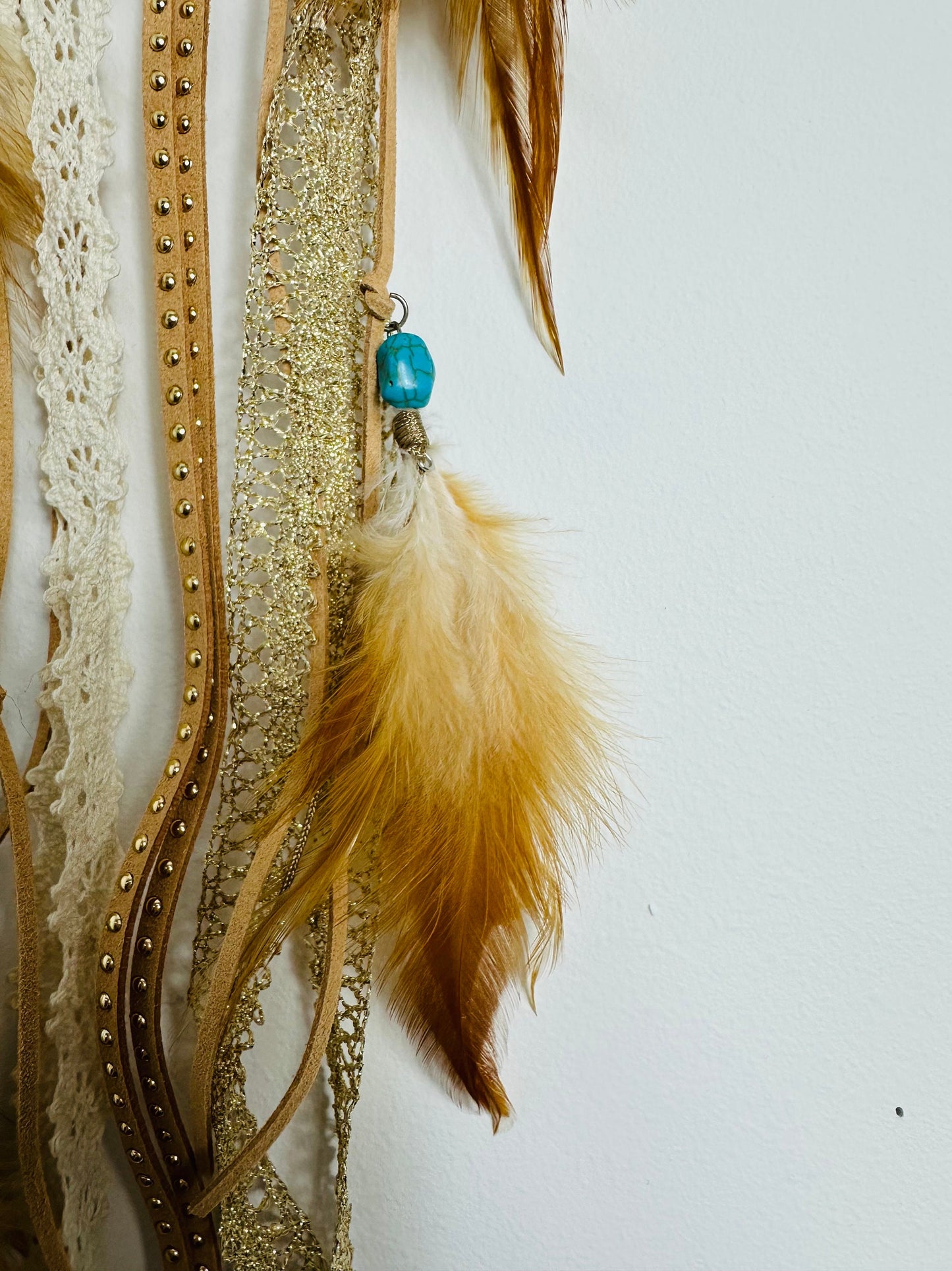 Attrape rêves boho décor à plumes