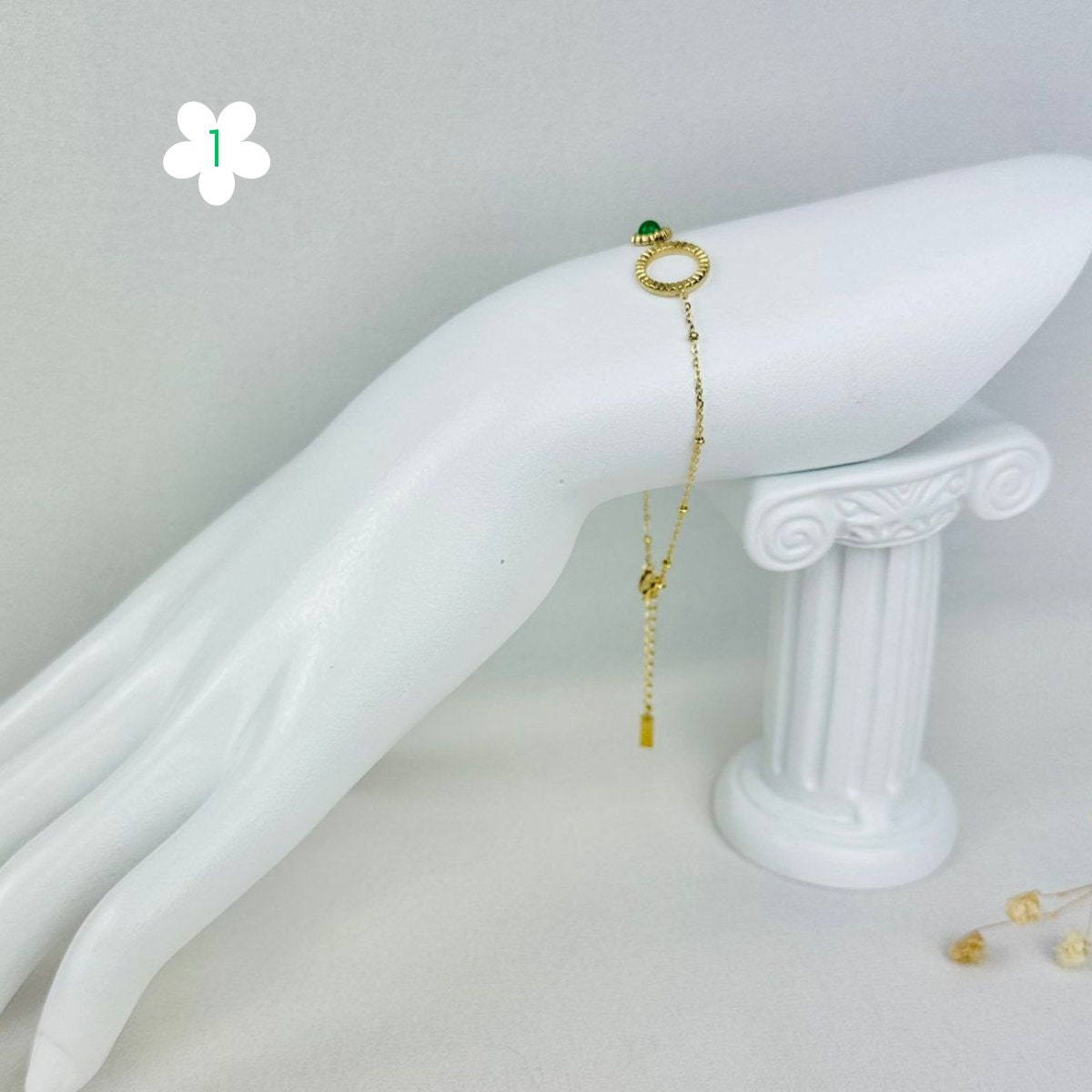 Bracelets en acier inoxydable | Pierres d'Agate Vertes