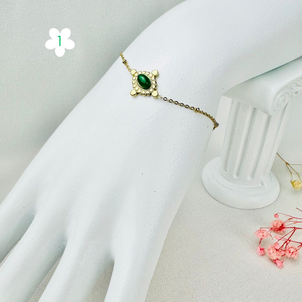 Bracelets en acier inoxydable | Pierres semi précieuses