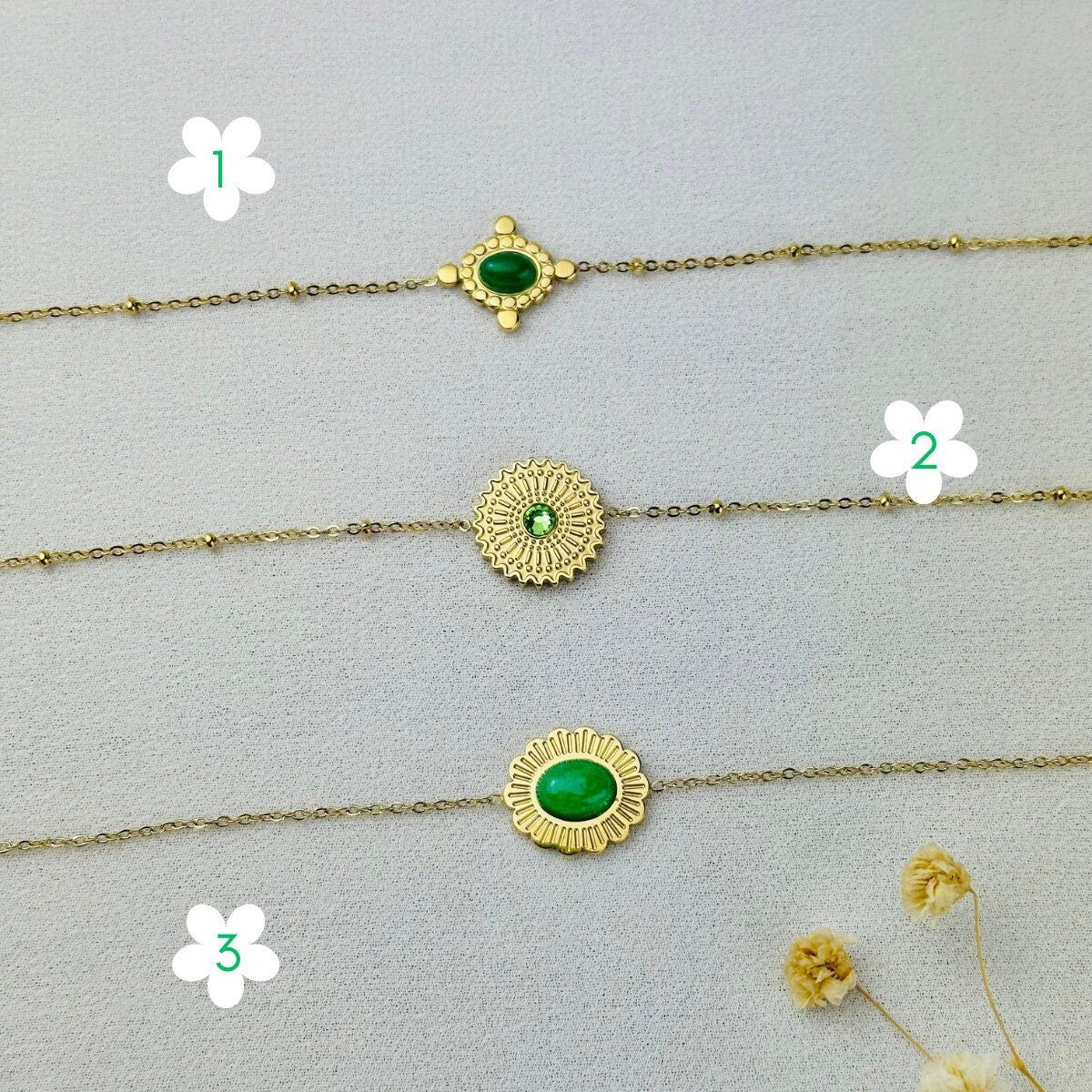 Bracelets en acier inoxydable | Pierres semi précieuses | strass |Bijoux Idée cadeau pour femmes | bijoux fêtes des mères.