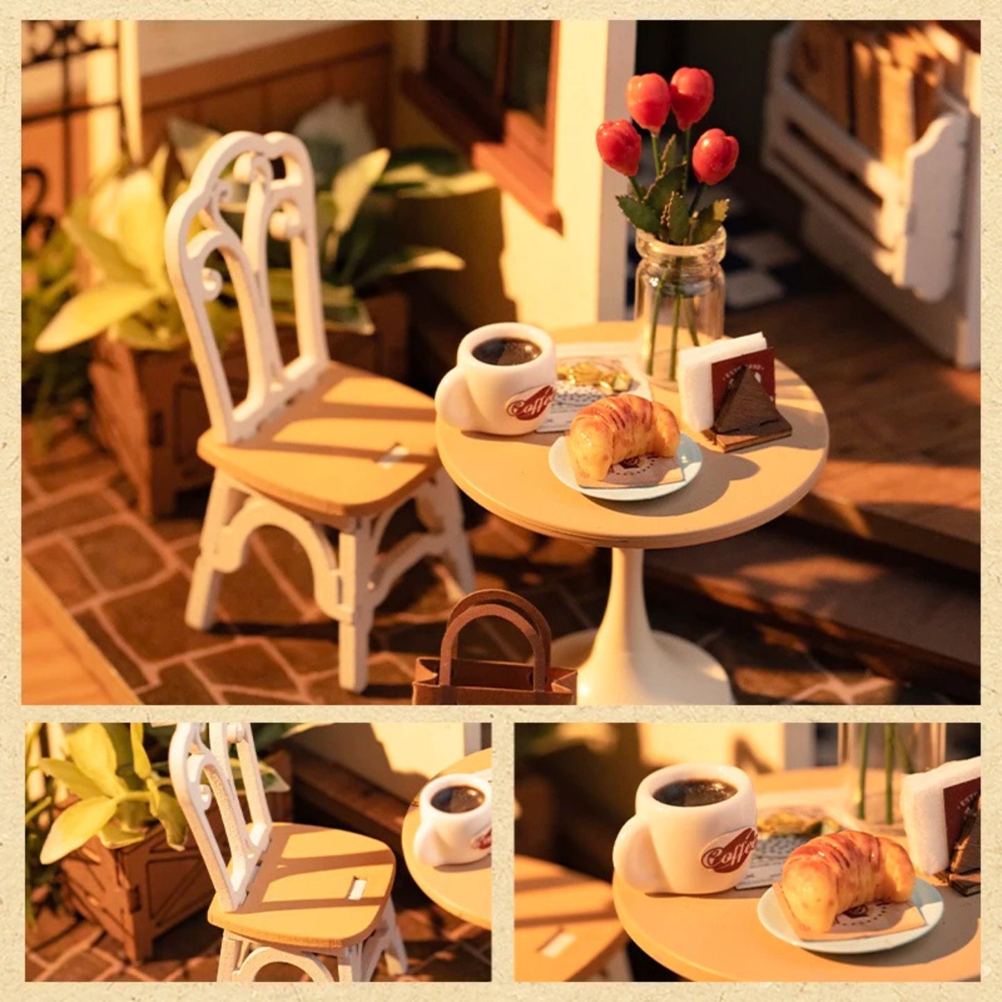 Tiny Coffee Shop – Décoration maison de poupée – Puzzle miniature 3D DIY charmant café en bois – Décoration intérieure – Cadeau pour ados et adultes – Cadeau de Noël