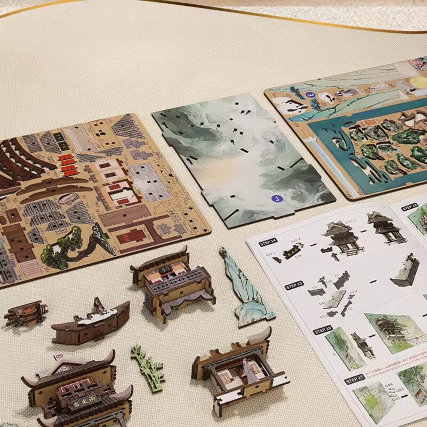 Book nook inspiré de la vie de Su Gongpo | Décoration d’étagère au style anime | Puzzle miniature 3D en bois à assembler soi-même | Cadeau parfait en tant que serre-livres.