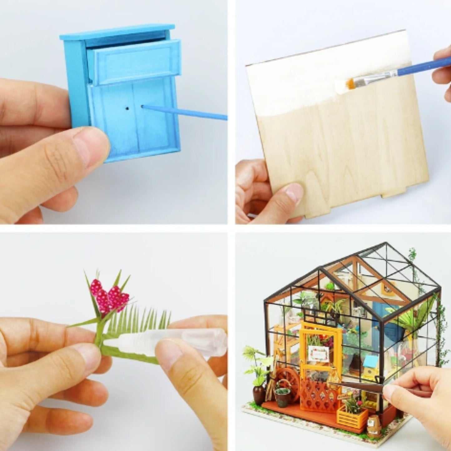 Adorable Serre en bois | Décoration de maison de poupée | Mini meubles | Puzzle miniature 3D en bois à assembler soi-même | Décoration intérieure | Cadeau pour ados & adultes.