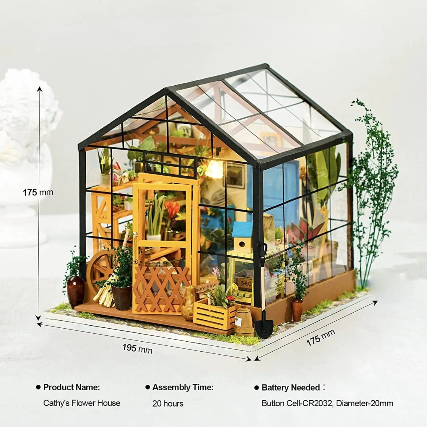 Adorable Serre en bois | Décoration de maison de poupée | Mini meubles | Puzzle miniature 3D en bois à assembler soi-même | Décoration intérieure | Cadeau pour ados & adultes.