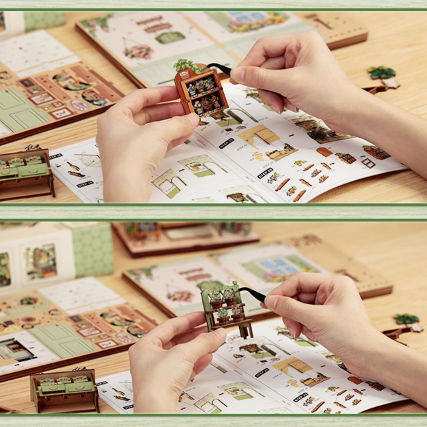 The Parisian Florist Book Nook | Boutique de Fleurs des Champs-Élysées | Décoration de Bibliothèque | Serre-livres | Miniature Puzzle en Bois 3D DIY | Pour Amoureux des Livres