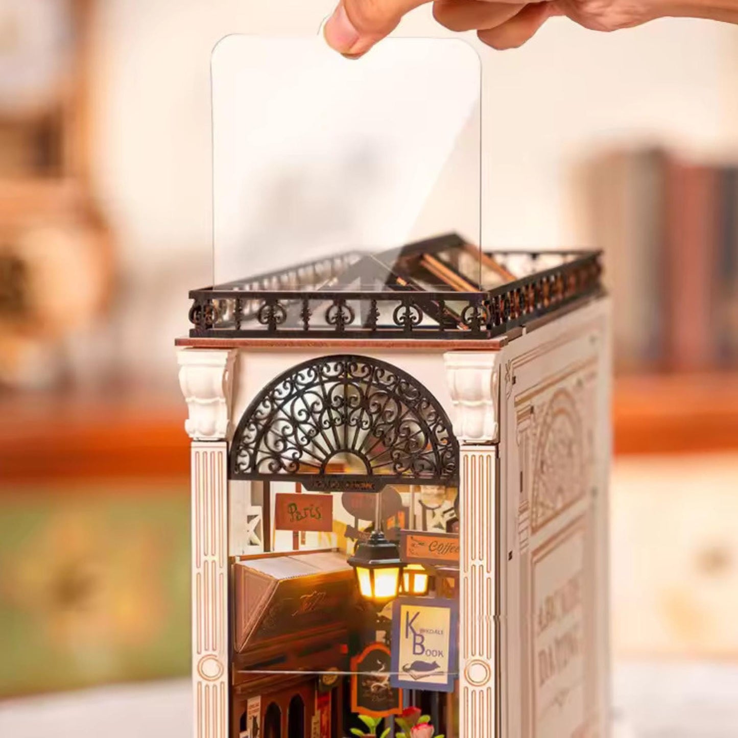 Retro Love Lane Book nook | Arcade Dating Book end | Décoration pour bibliothèque | Miniature en bois DIY | Cadeau parfait