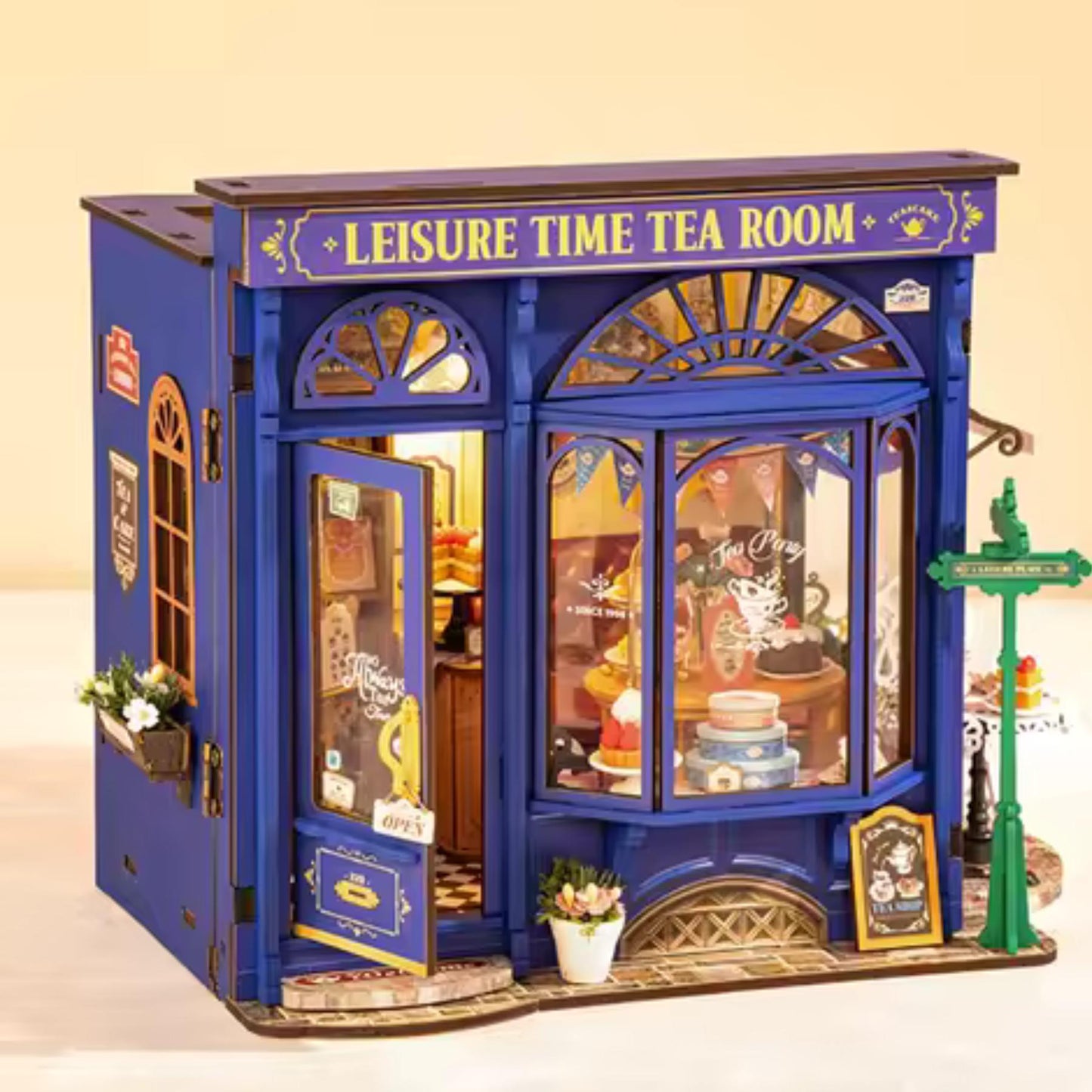 Tea Time Book nook| Leisure time tea room Book end | Bookshelf decoration | DIY Wooden Miniature| Perfect gift