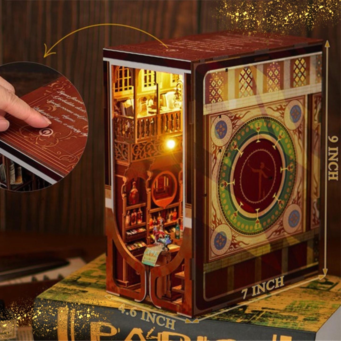 DIY Speakeasy Book Nook Kit: 3D Wooden Puzzle Bookend