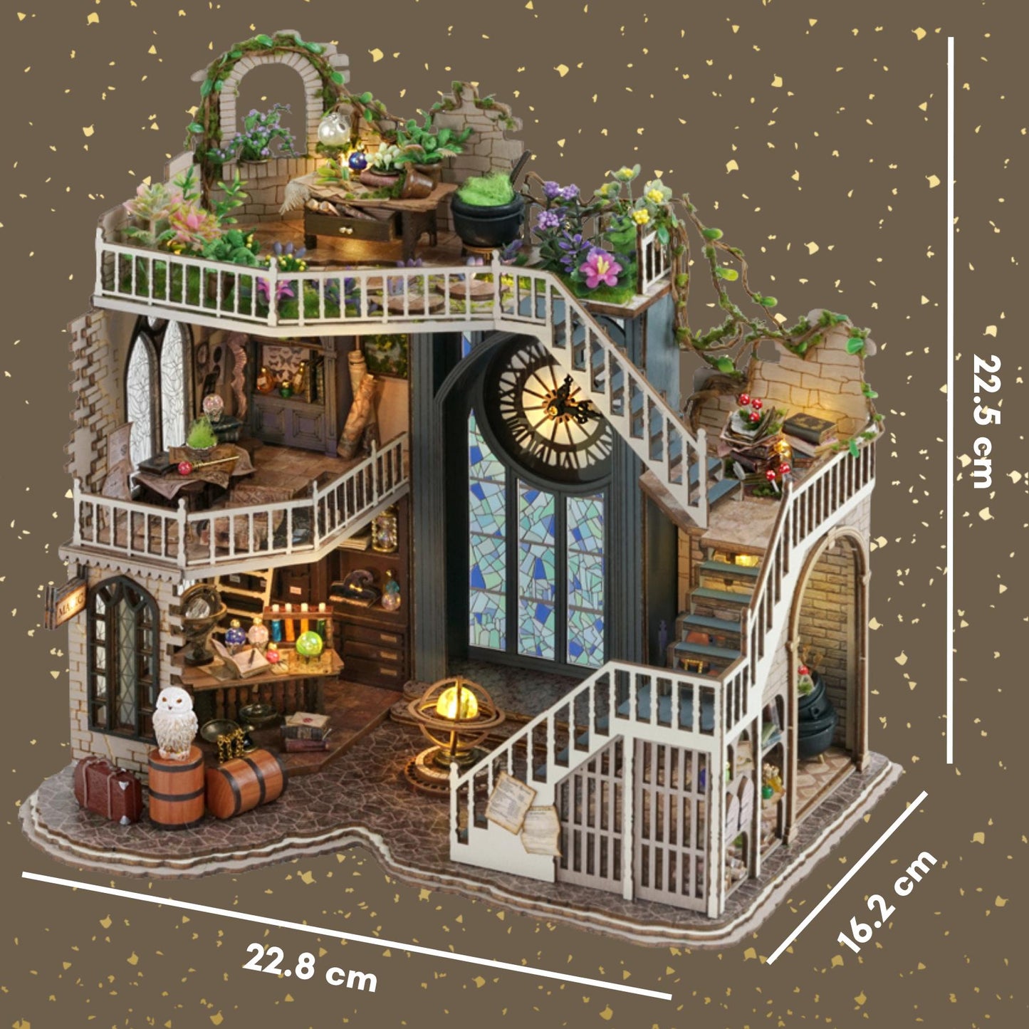 DIY Owl Magic House Bookshelf Insert: 3D Wooden Dollhouse Kit