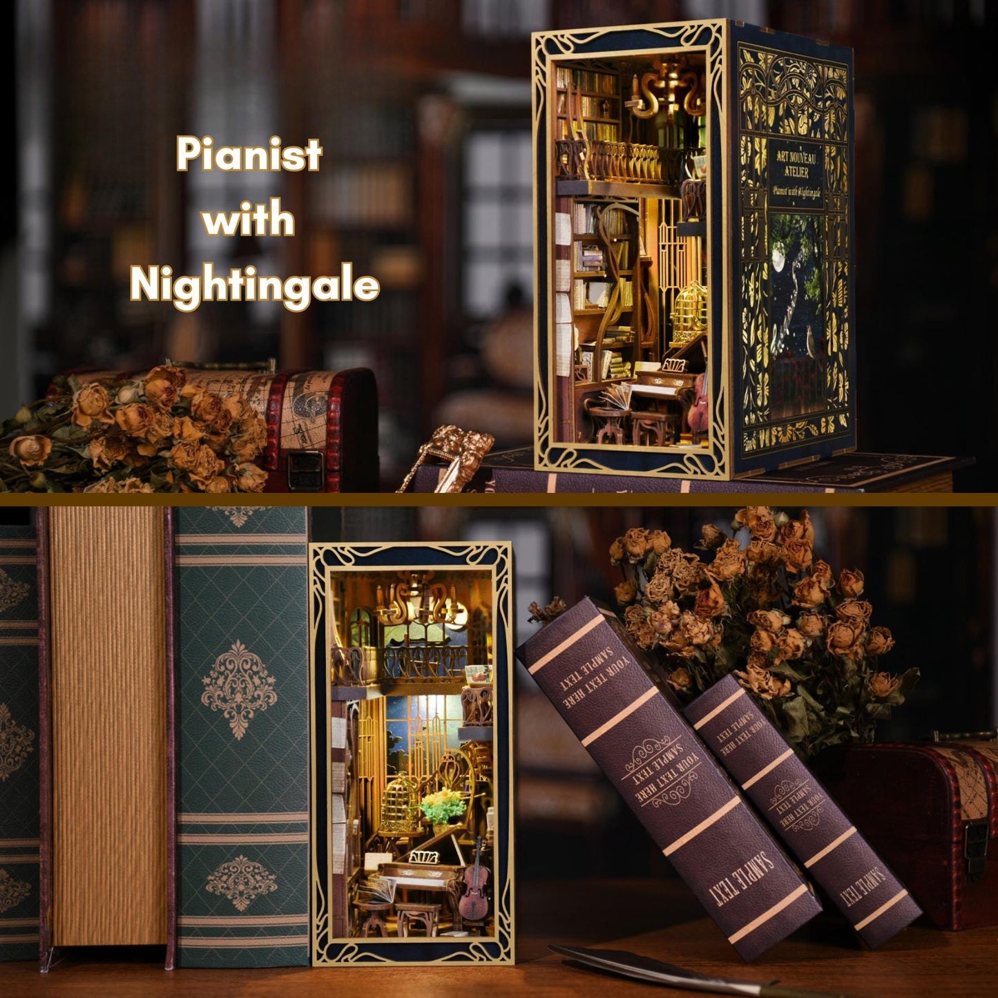 DIY Book Nook Kit: Pianist Music Studio Miniature Diorama