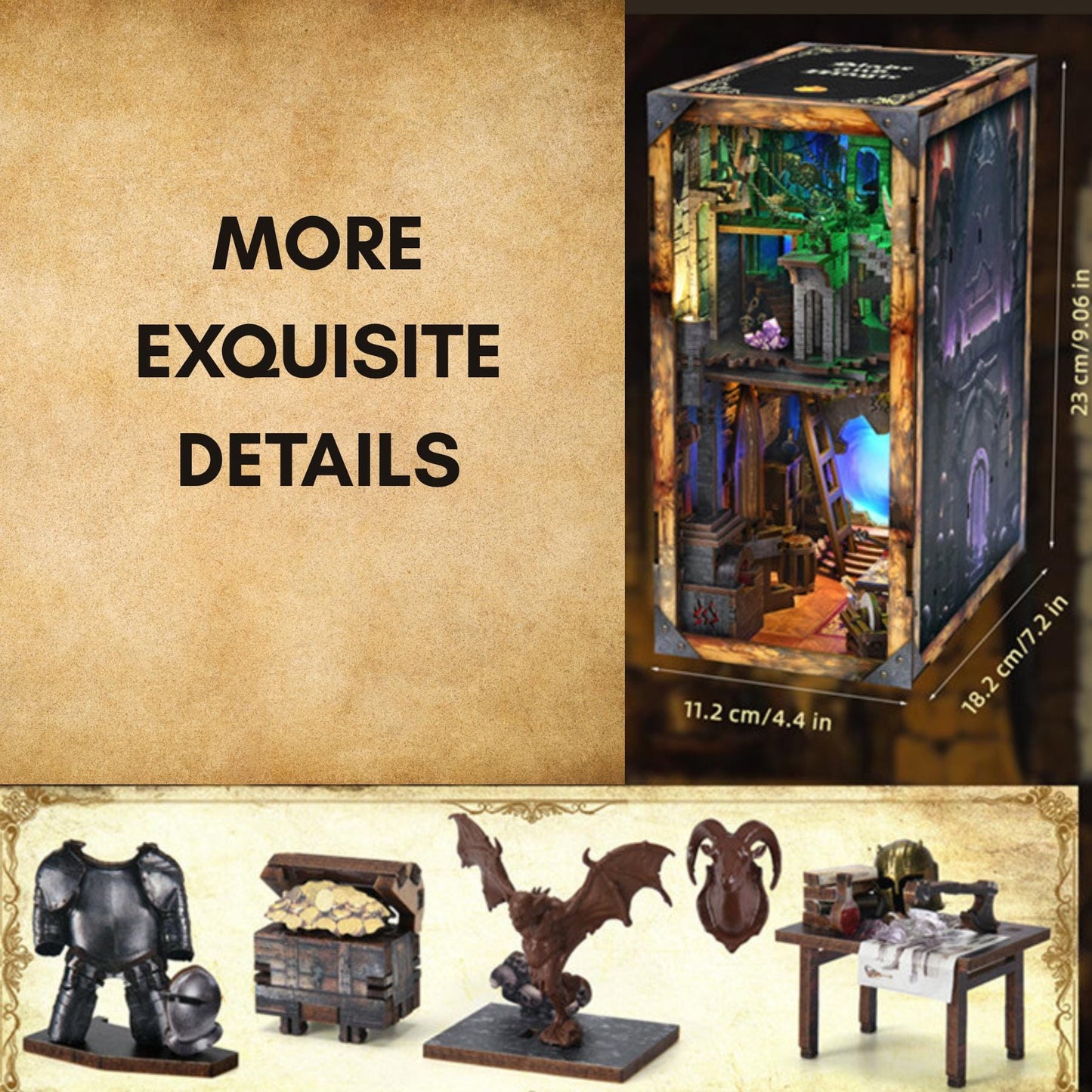 Medieval Fantasy Book Nook: Blade & Magic Realm DIY Wooden Puzzle