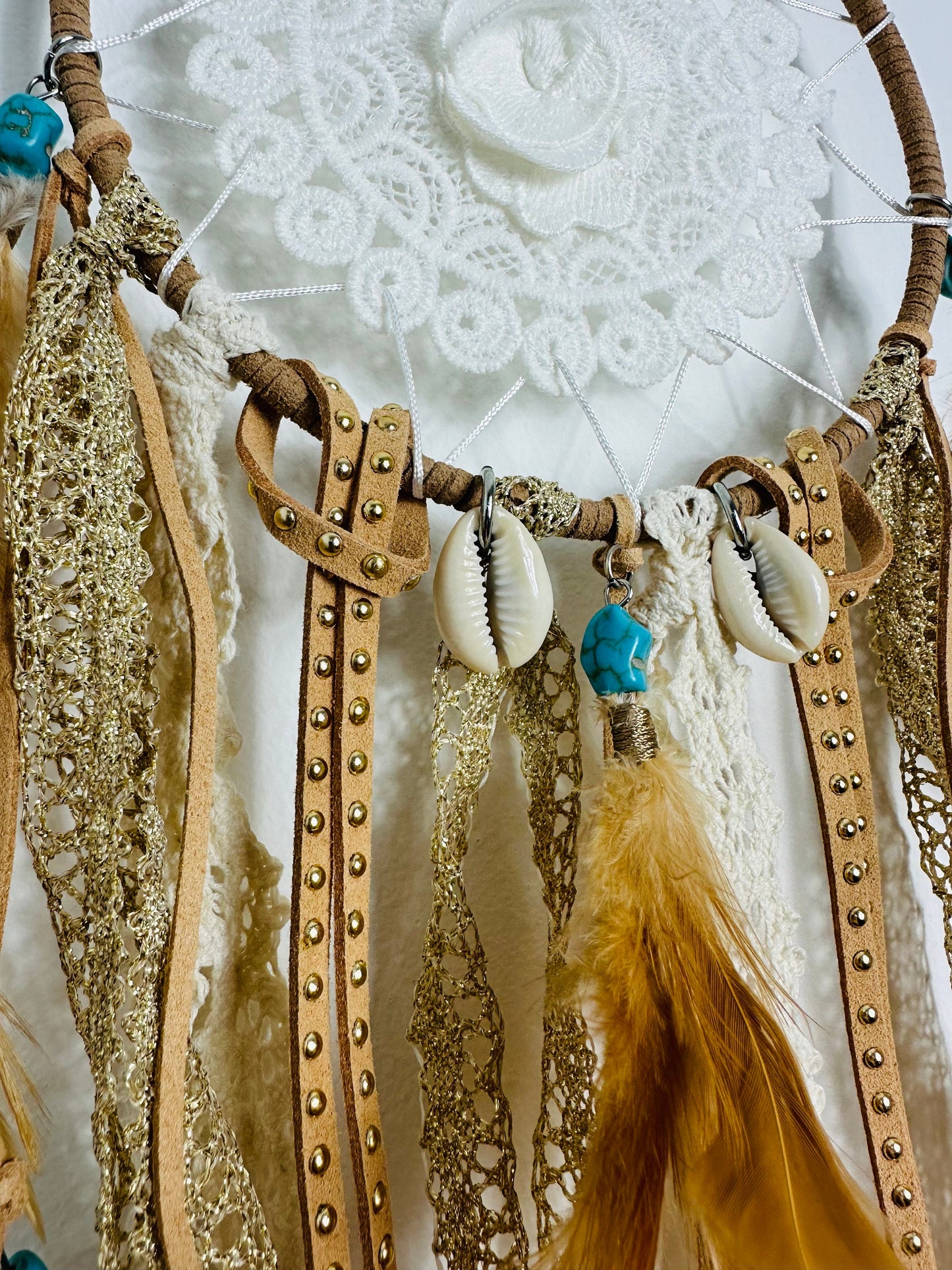 Attrape rêves boho décor à plumes