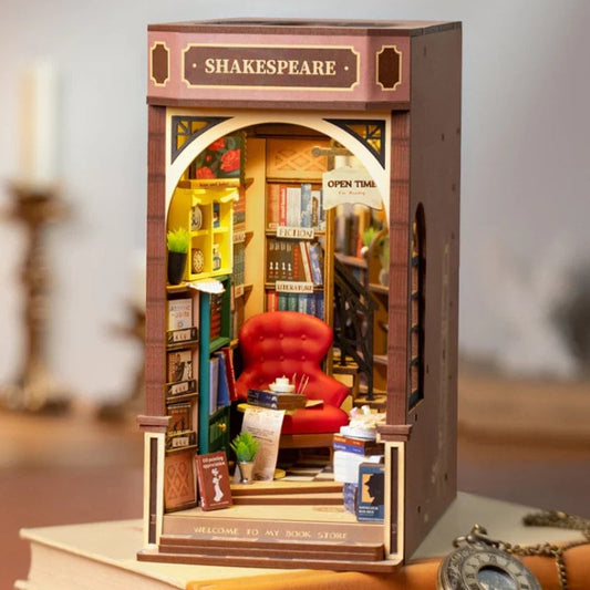 Cosy Library Book nook | book store themed booknook | Bookshelf decoration | Library Miniature| Cute gift for children and aduts.