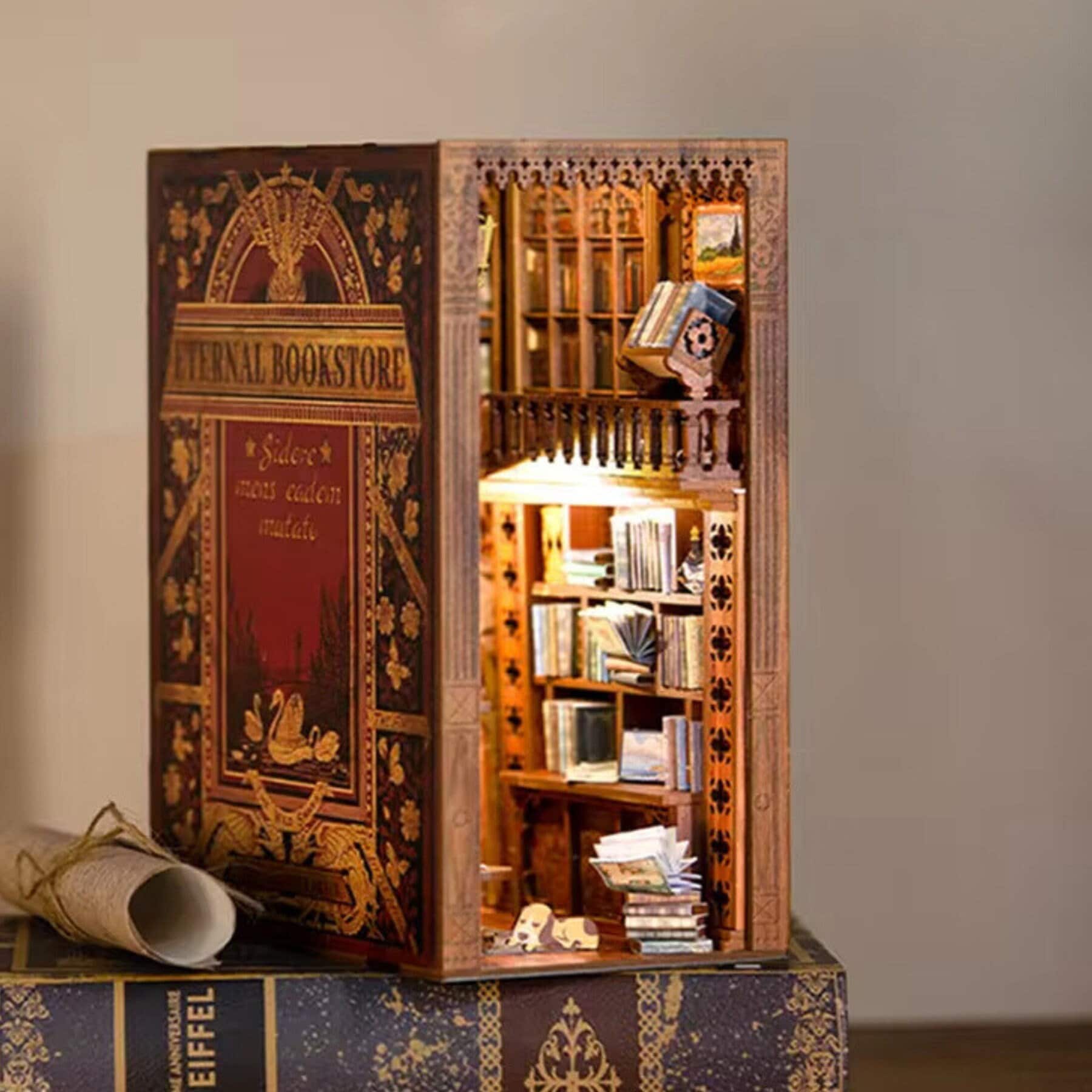 Cosy ancient Library Book nook | eternal book store themed booknook | Bookshelf decoration | Library Miniature| Cute gift for him and her.