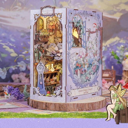 Forest Book nook | Enchanted Forest Bookshelf decoration | 3D DIY Wooden Puzzle Miniature| Perfect book end for christmas gift.