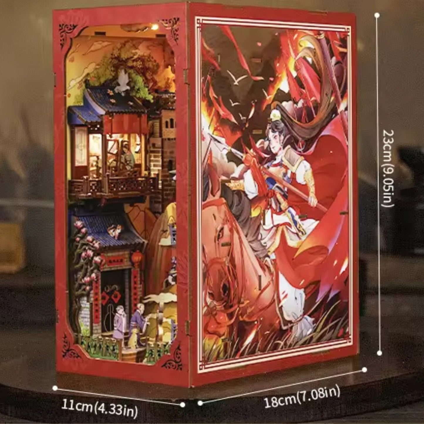 Mulan Legend inspired Book nook | Décoration de bibliothèque style anime | Serre-livres | Puzzle miniature en bois 3D DIY | Cadeau parfait pour serre-livres