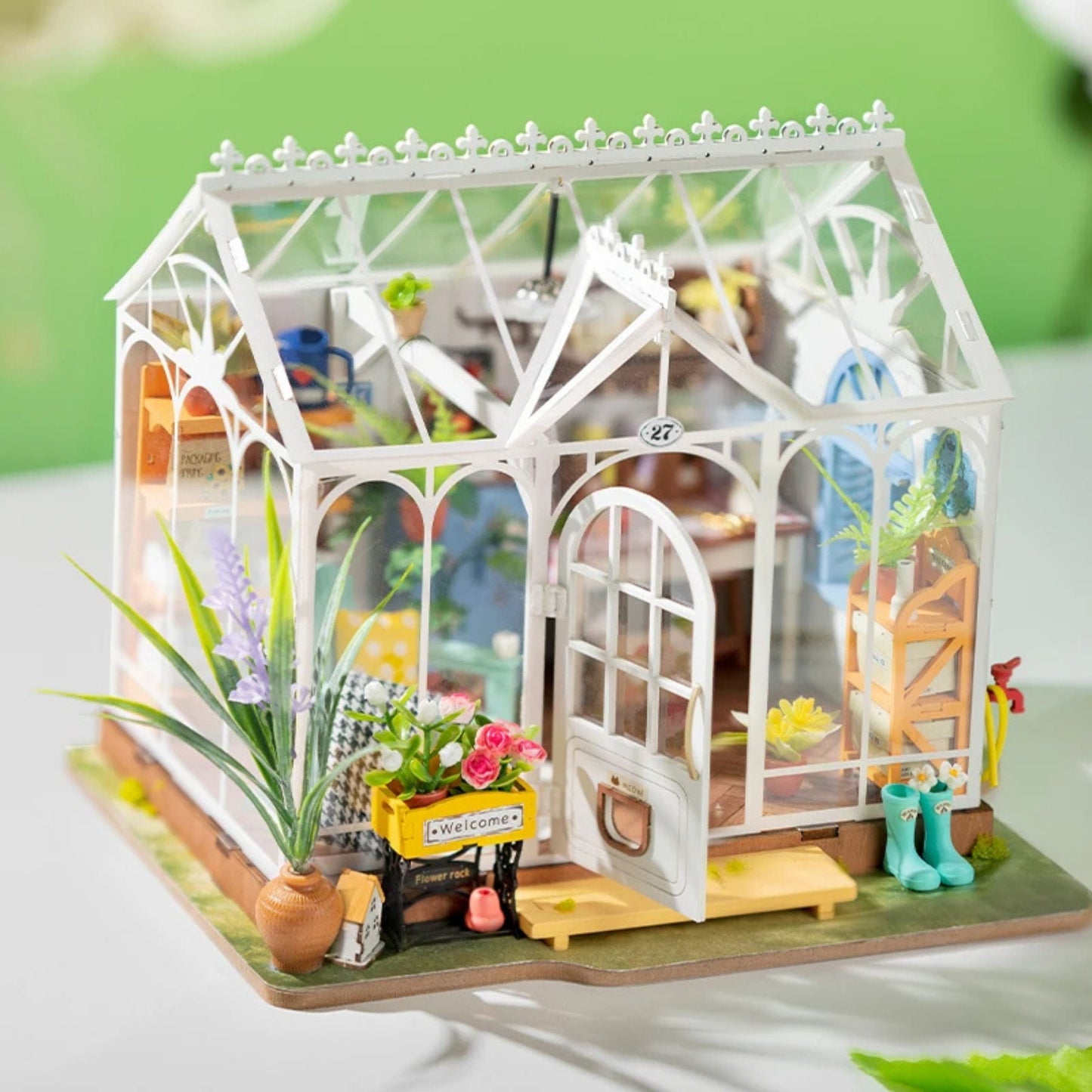 3D Wooden Garden House Puzzle: DIY Dollhouse Miniature Home Decor