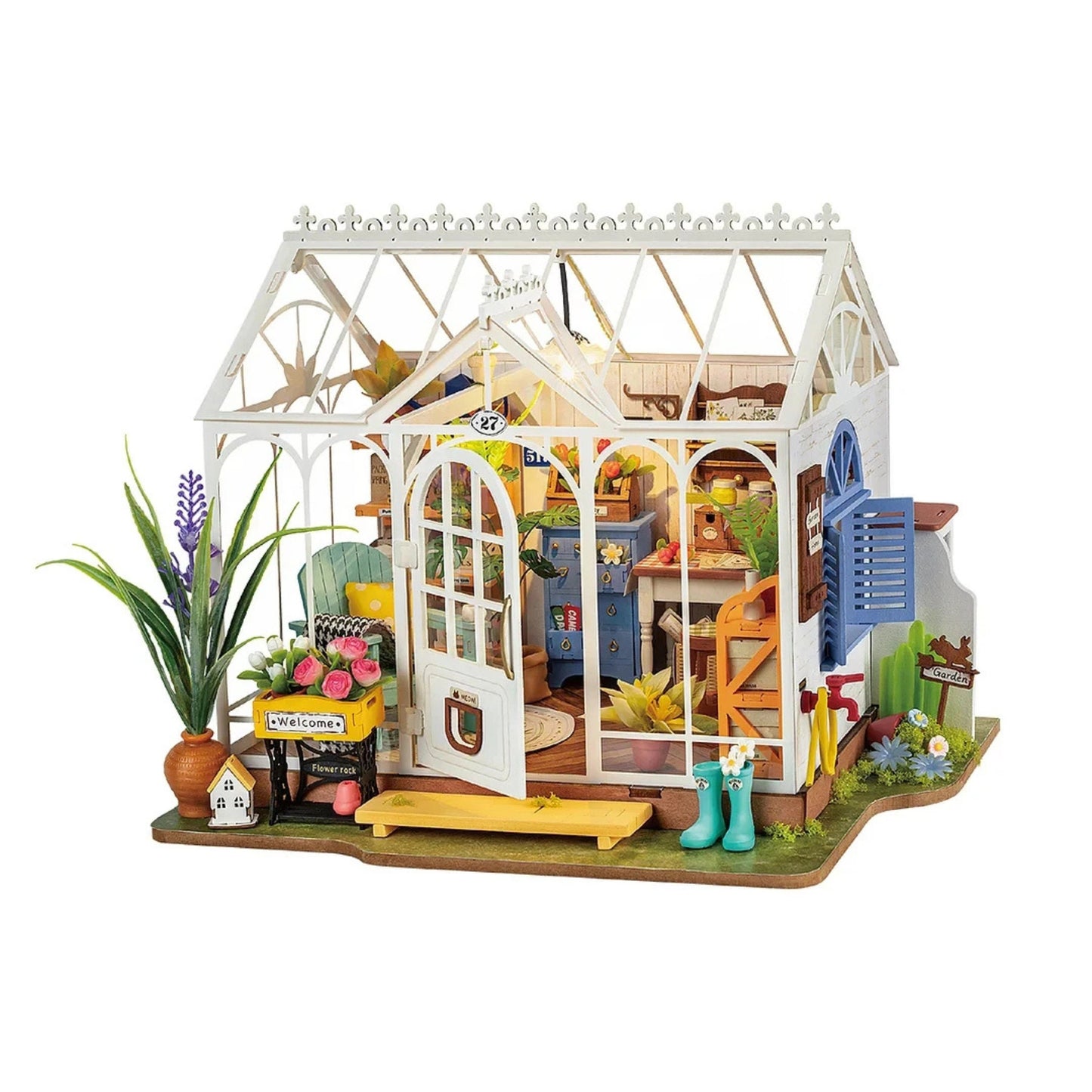 3D Wooden Garden House Puzzle: DIY Dollhouse Miniature Home Decor