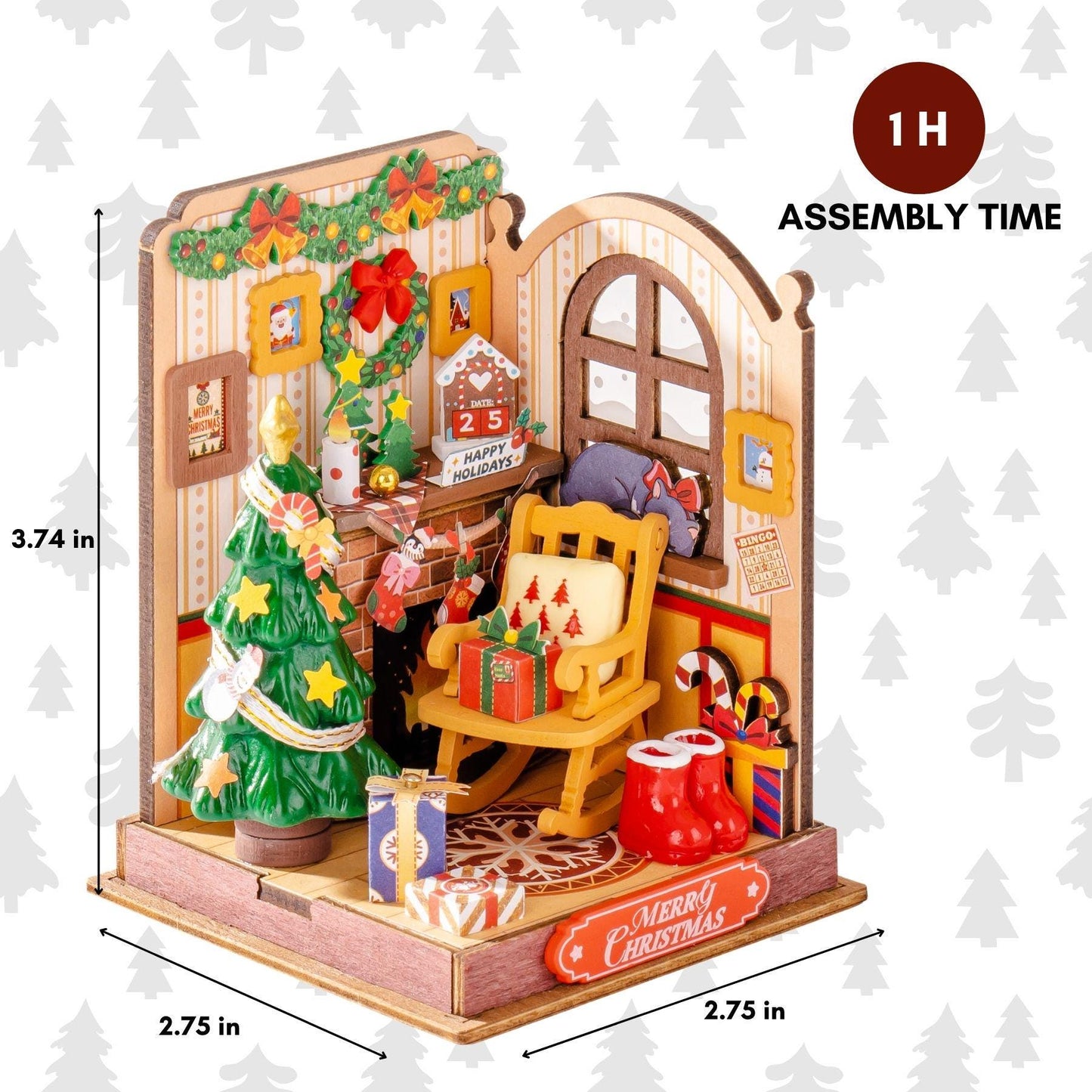 Chrismtas Book nook | Magical christmas | holiday Bookshelf decoration | DIY Wooden Miniature| Perfect gift for christmas.