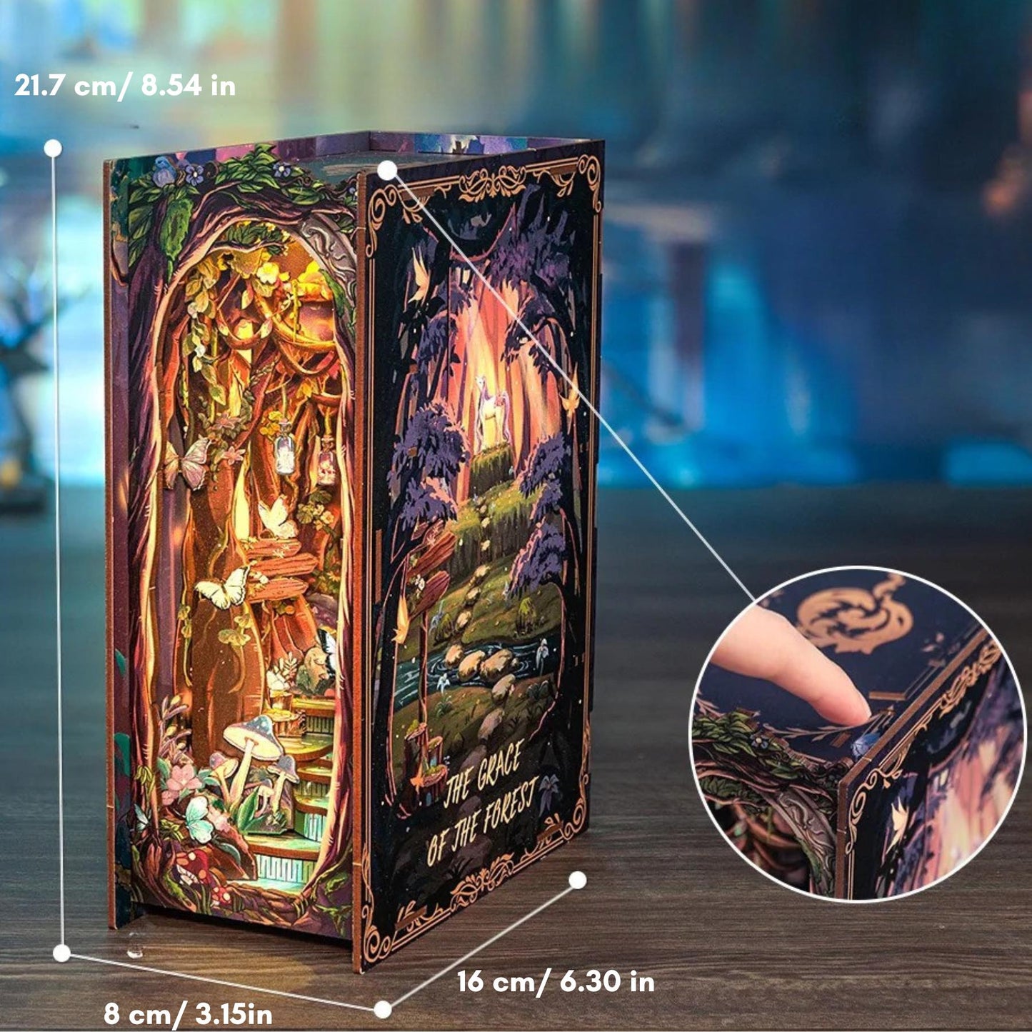 Forest Book Nook: 3D Wooden Puzzle Bookshelf Insert