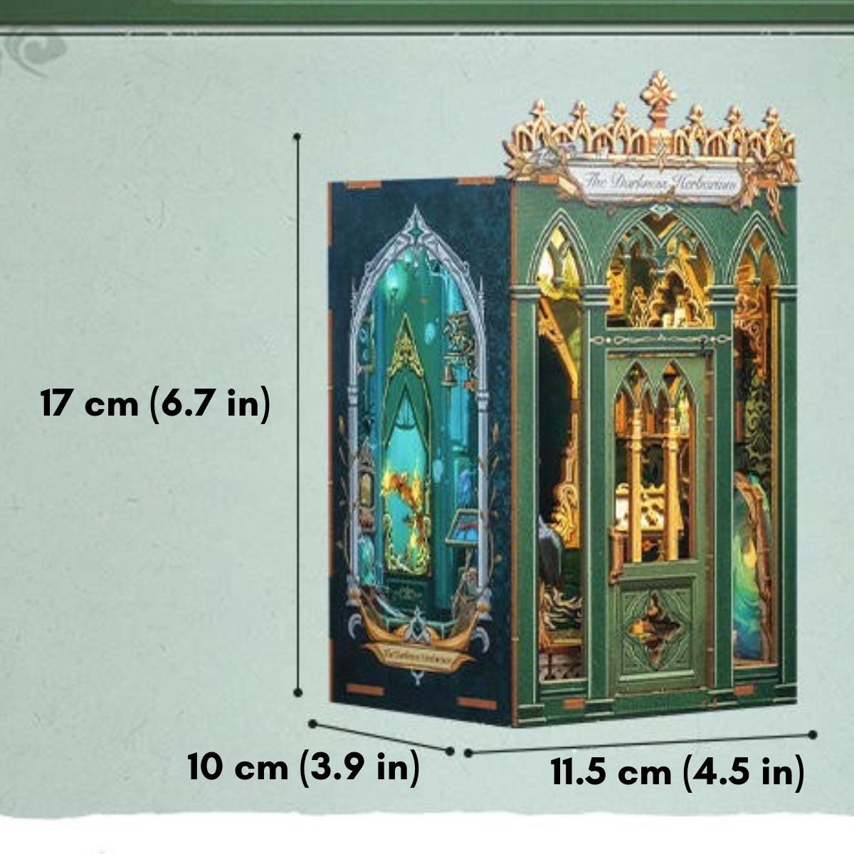 DIY Gothic Herbarium Book Nook Kit: 3D Wooden Puzzle Bookshelf Insert