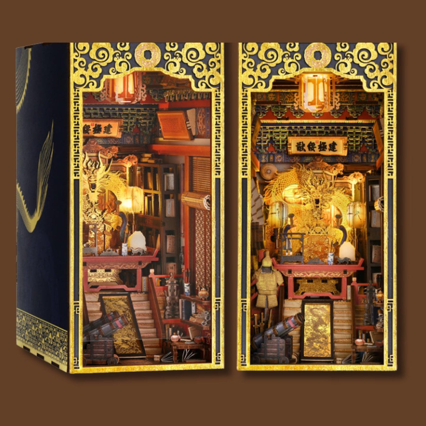 Dragon Book Nook: Emperor's Chamber DIY Wooden Puzzle Miniature