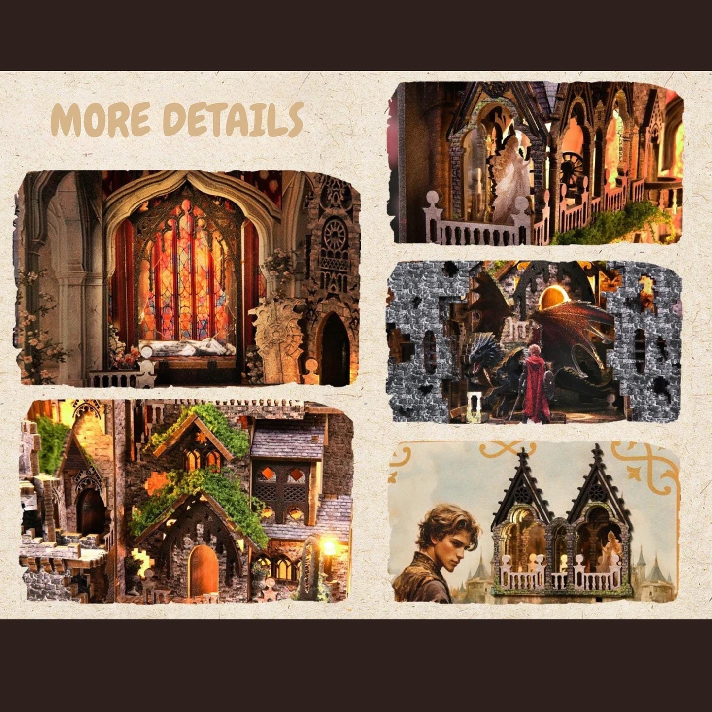 Sleeping Beauty Book Nook: 3D DIY Castle Bookshelf Insert