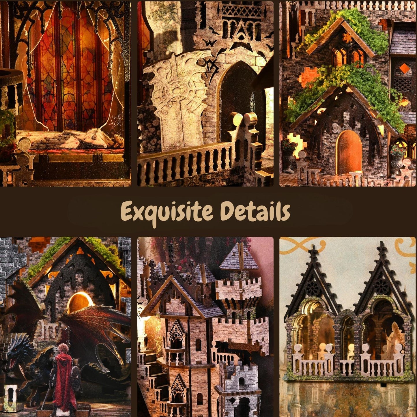 Sleeping Beauty Book Nook: 3D DIY Castle Bookshelf Insert