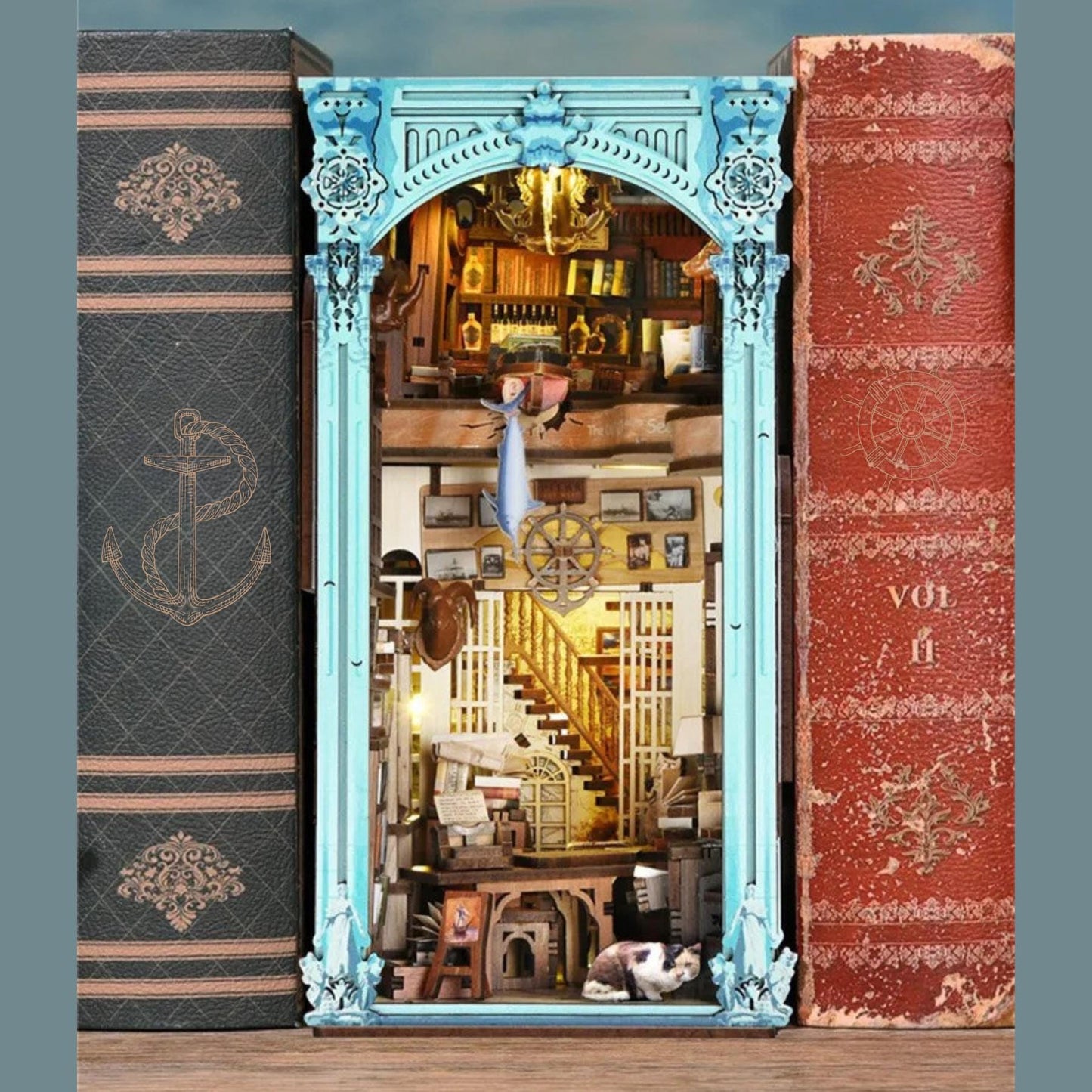 Harbor of Tales Book Nook: 3D Wooden Puzzle DIY Miniature
