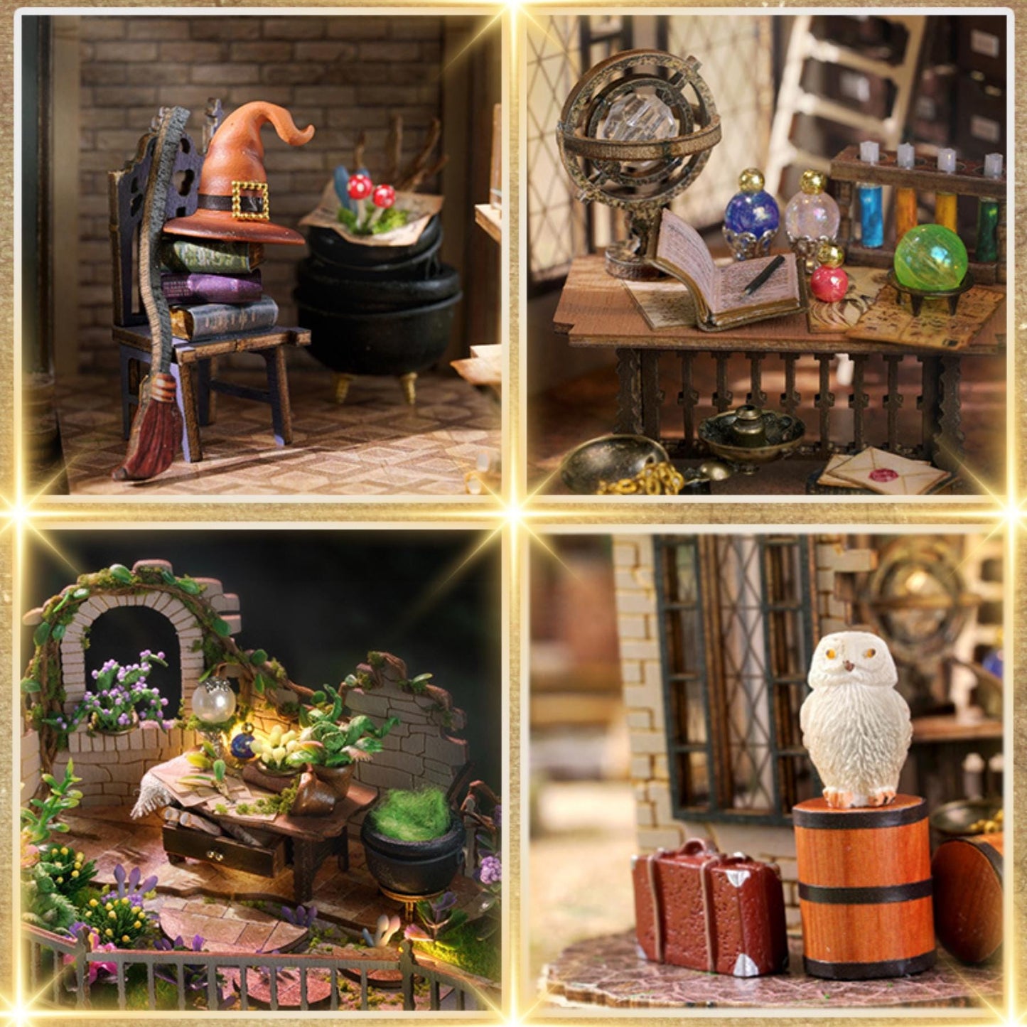 DIY Owl Magic House Bookshelf Insert: 3D Wooden Dollhouse Kit