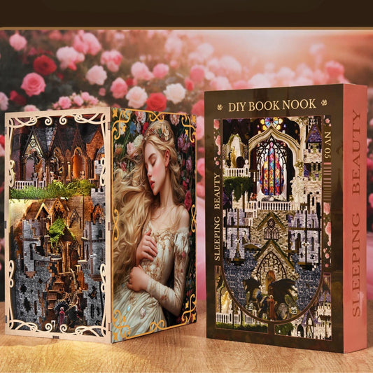 Sleeping Beauty Book Nook: 3D DIY Castle Bookshelf Insert