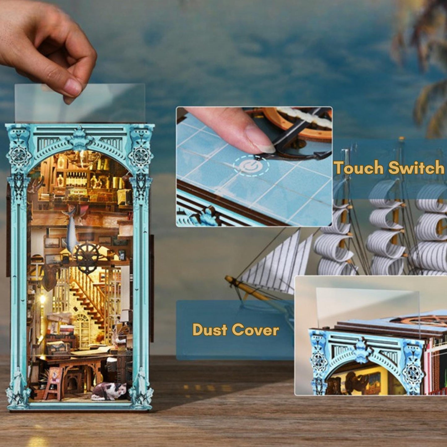 Harbor of Tales Book Nook: 3D Wooden Puzzle DIY Miniature