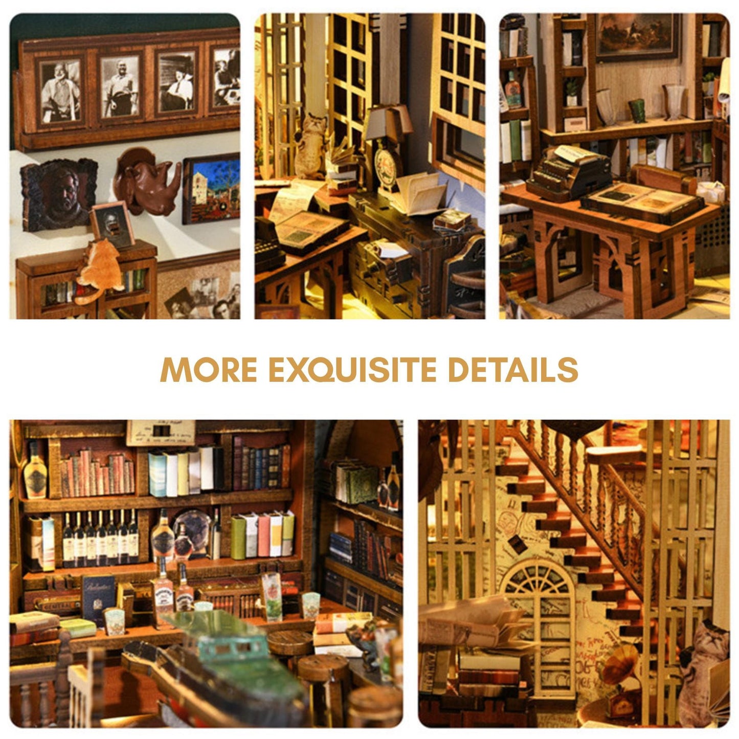 Harbor of Tales Book Nook: 3D Wooden Puzzle DIY Miniature