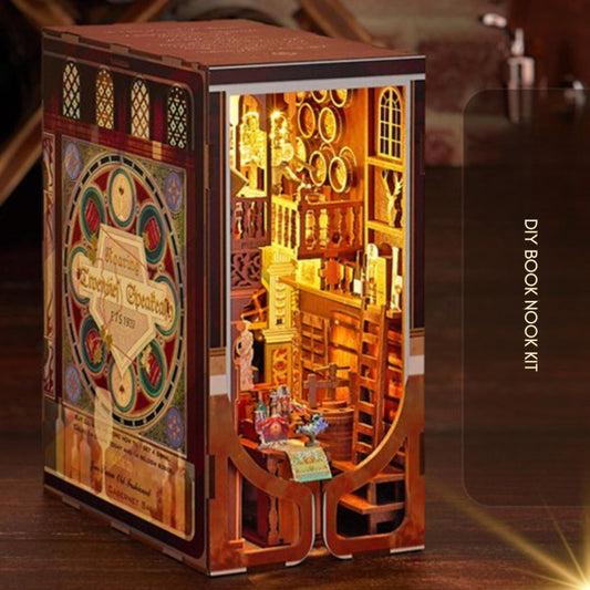 DIY Speakeasy Book Nook Kit: 3D Wooden Puzzle Bookend