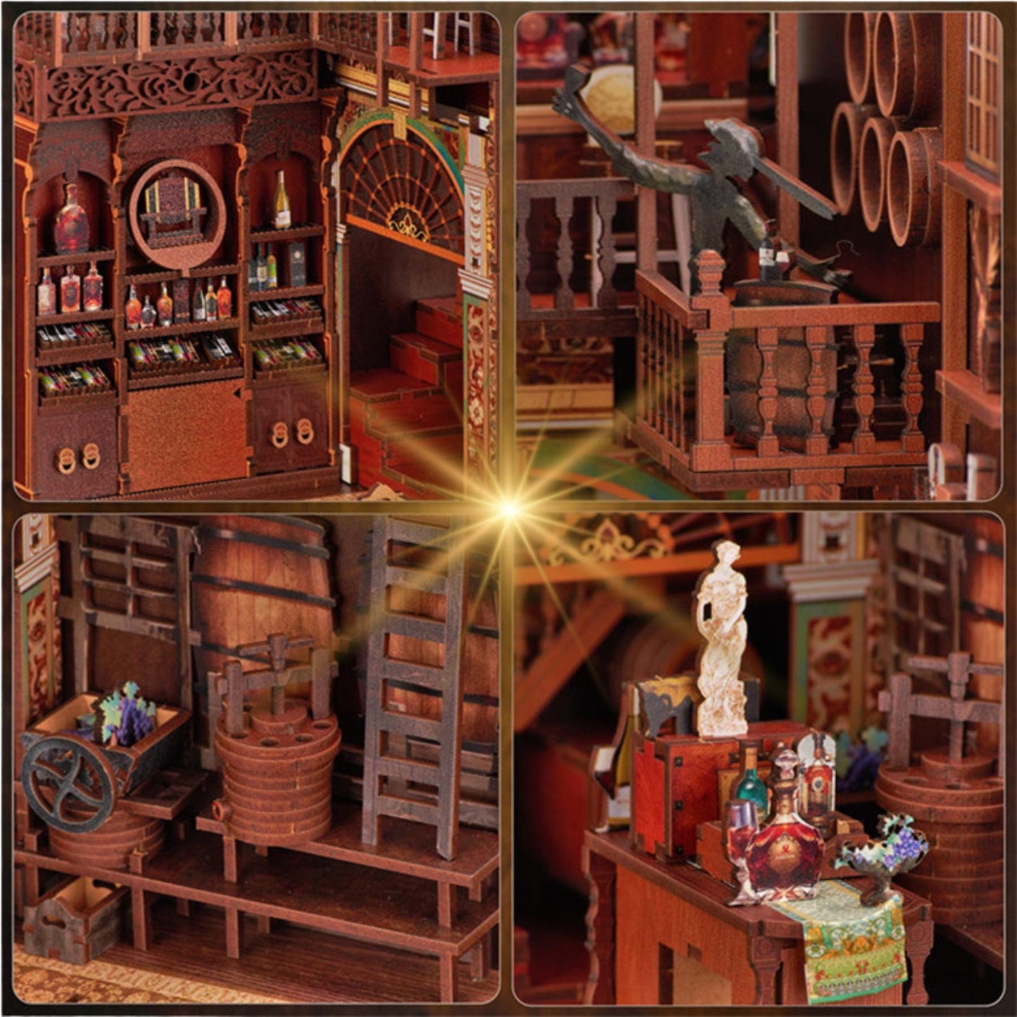 DIY Speakeasy Book Nook Kit: 3D Wooden Puzzle Bookend