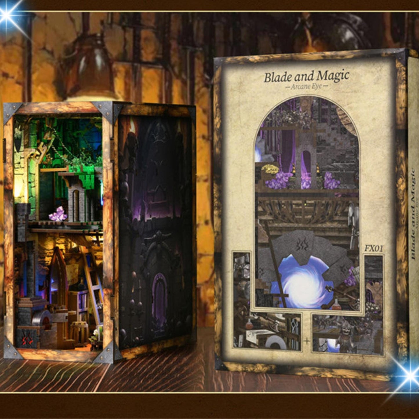 Medieval Fantasy Book Nook: Blade & Magic Realm DIY Wooden Puzzle