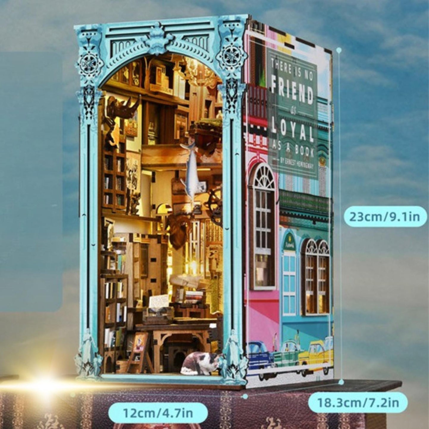 Harbor of Tales Book Nook: 3D Wooden Puzzle DIY Miniature