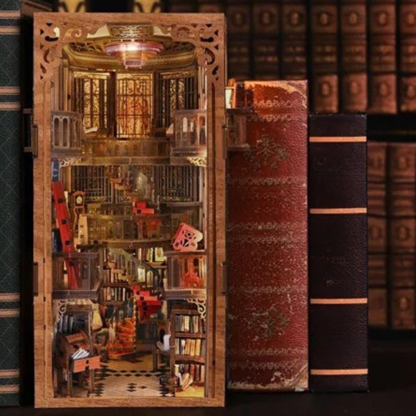 DIY Wooden Book Nook Kit: The Whispering Library Miniature Bookshelf Decoration