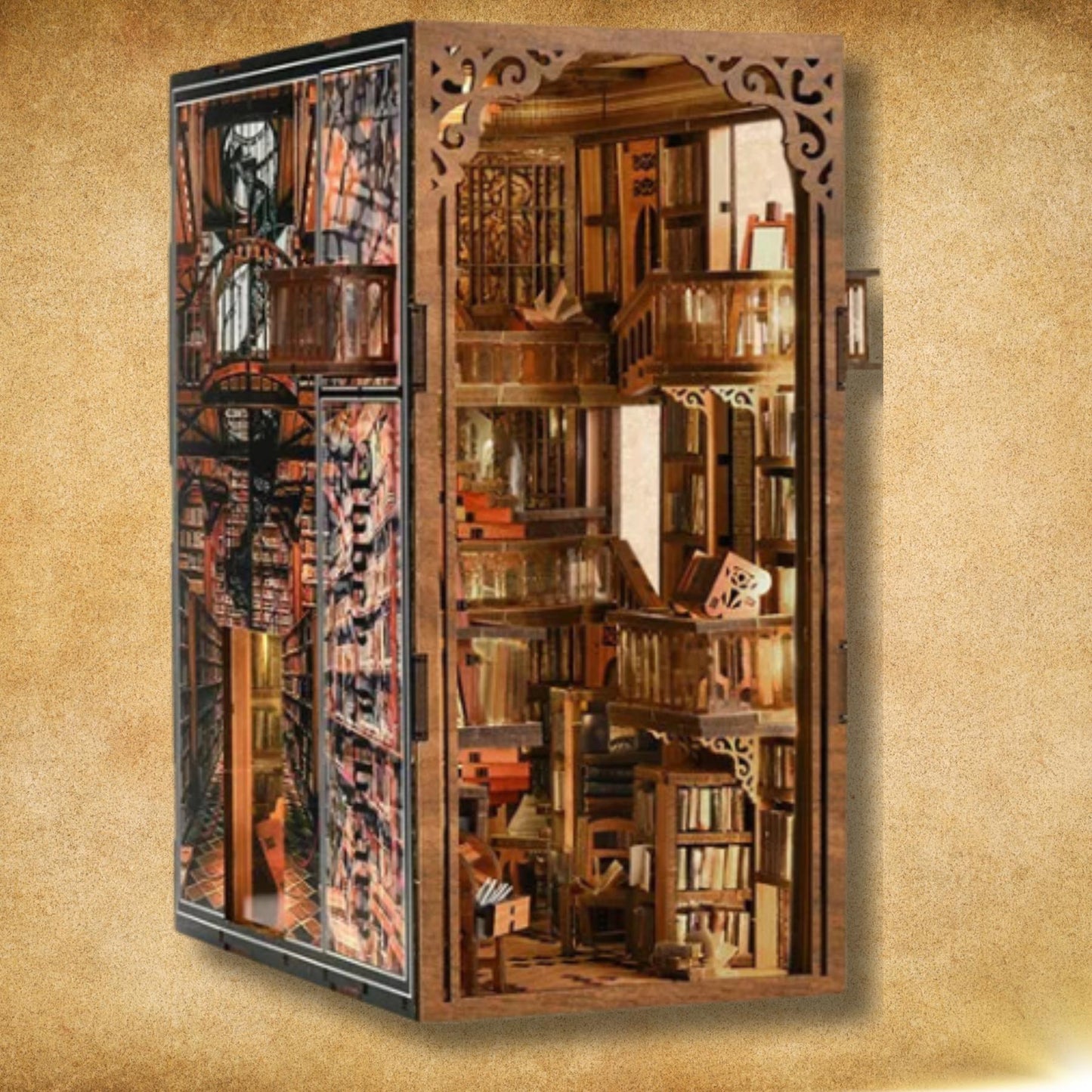 DIY Wooden Book Nook Kit: The Whispering Library Miniature Bookshelf Decoration