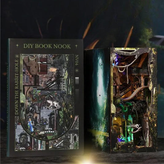 Alice in Wonderland Book Nook: 3D DIY Wooden Bookshelf Insert