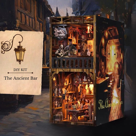 The Vintage Tavern Book nook | 3D DIY Ancient Bar Book end | Vintage styled Bookshelf insert