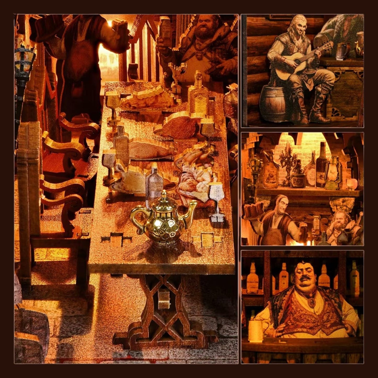 The Vintage Tavern Book nook | 3D DIY Ancient Bar Book end | Vintage styled Bookshelf insert