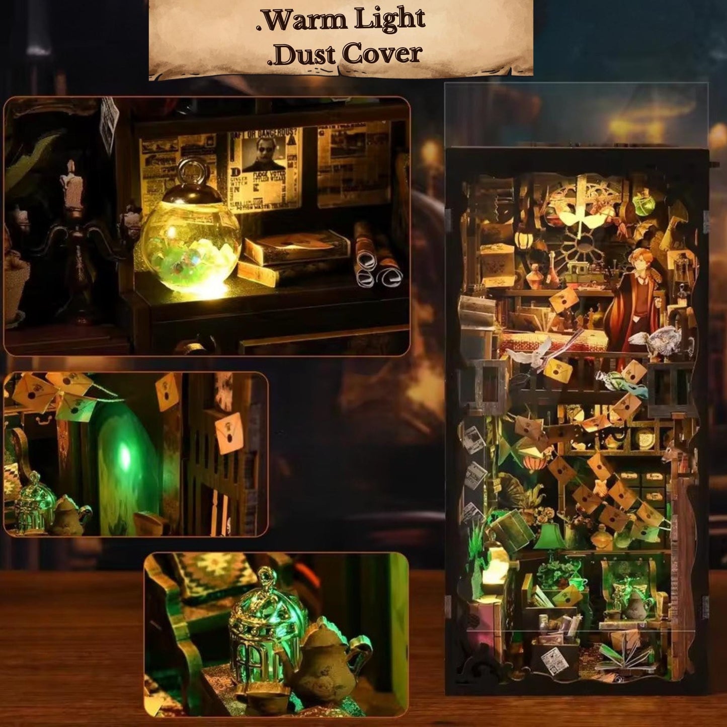 Whispers from the House of Magic Book nook | 3D DIY Magical Book end | horror Halloween themed Bookshelf insert