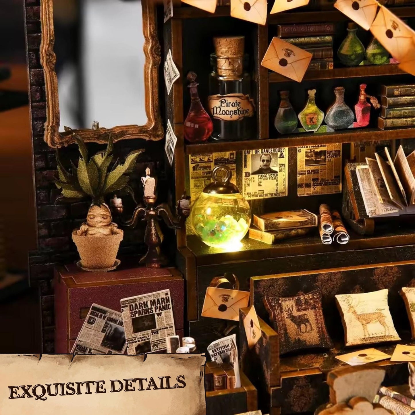 Whispers from the House of Magic Book nook | 3D DIY Magical Book end | horror Halloween themed Bookshelf insert