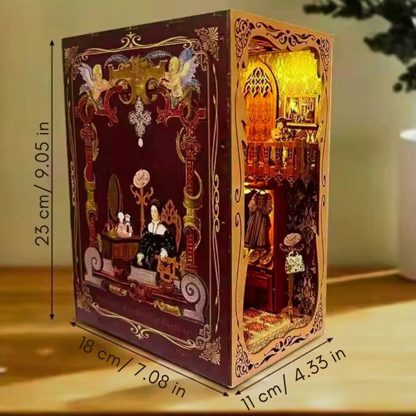 The Duchess’s Secret Wardrobe Book Nook | 3D DIY Fashion Collection Room Bookend | Vintage-Style  Bookshelf Insert