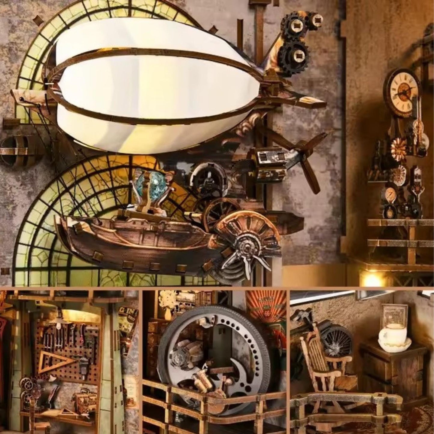 The Secret Workshop Book Nook | Uncle Peter’s Warehouse 3D DIY Book ends | Bookshelf Insert