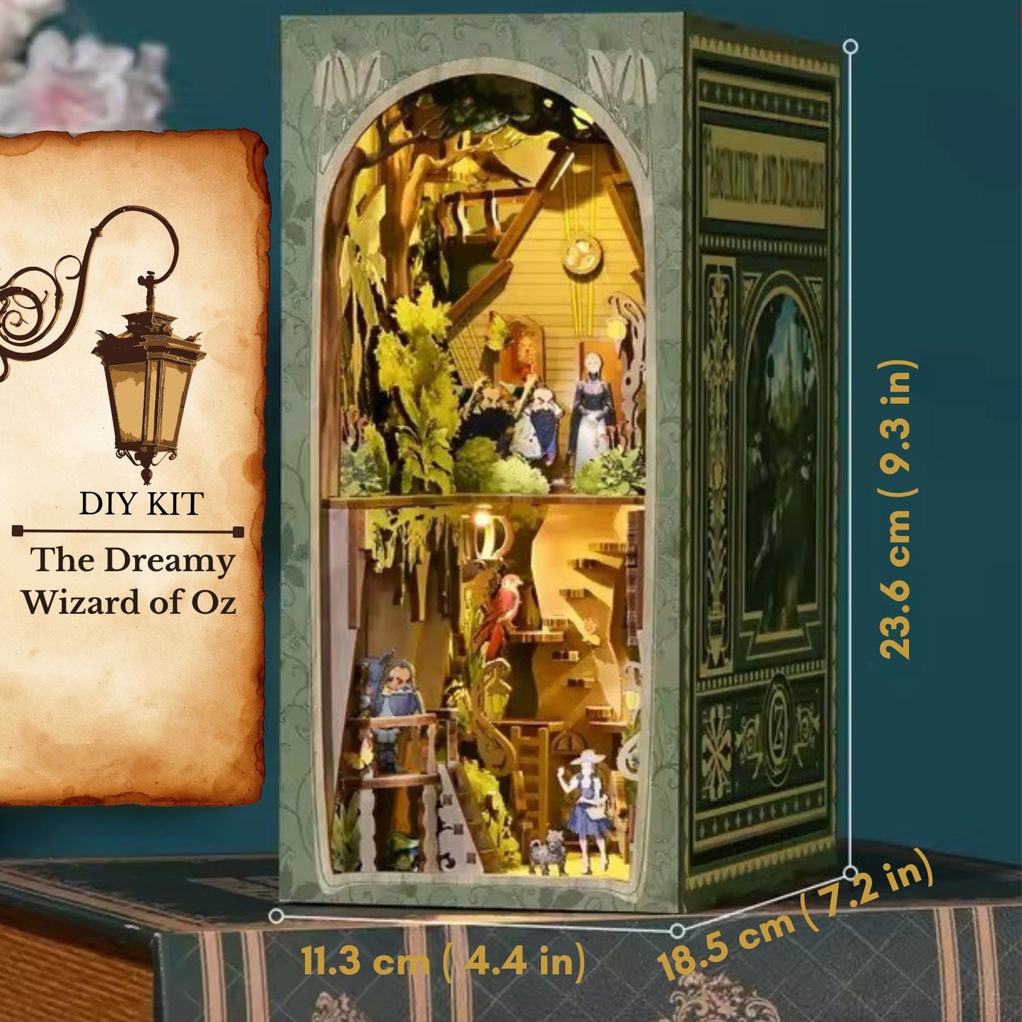 The Dreamy Wizard of Oz Book Nook | The Emerald Path 3D DIY Book ends | Bookshelf Insert