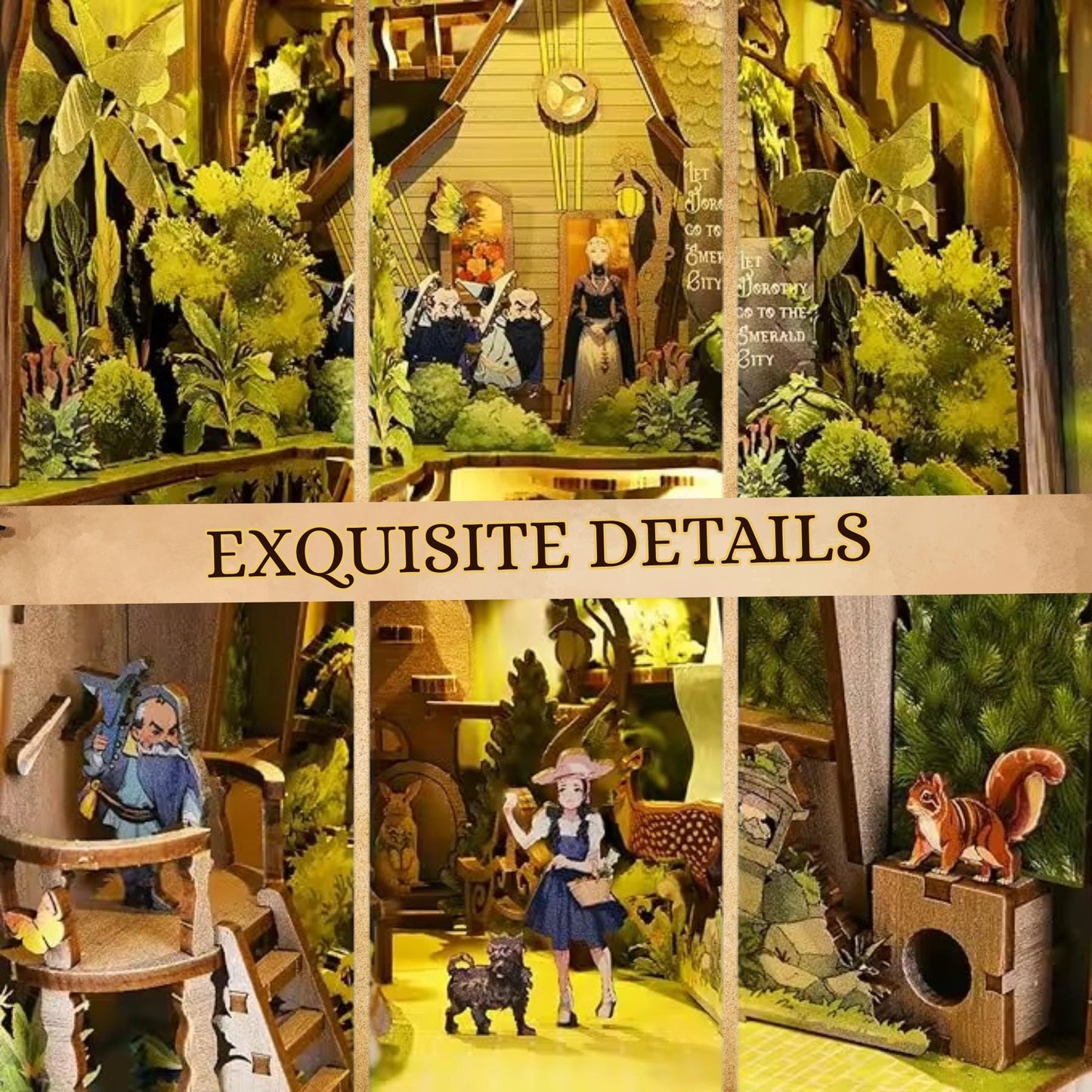 The Dreamy Wizard of Oz Book Nook | The Emerald Path 3D DIY Book ends | Bookshelf Insert